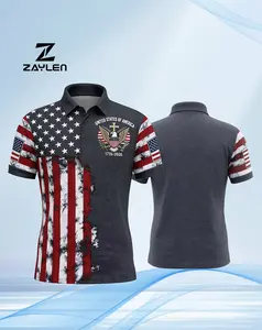 America250 Patriotic Polo Shirt for Men, USA Flag Graphic Golf Polo, 4th of July Independence Day Shirt, Breathable Casual Summer Outdoor Top semi-formal wear