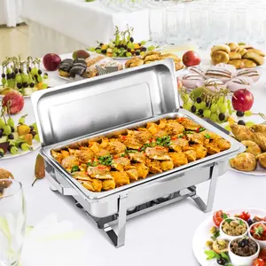 Segawe 8 Qt. Full Size Stainless Steel Chafing Dishes Set - Durable Frames, Sturdy Construction, Mess-Free Design, Mirror Finish Tableware for Serving, Kitchen & Dining Use,summerwins