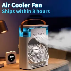 New 3 In 1 Fan AIr Conditioner Household Mini Air Cooler LED Night Light Portable Humidifier Air Adjustment Fan Office Home Fan ice fan
