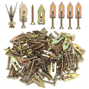 Self-drilling Drywall Anchors with Screws, 50/100pcs Galvanized Steel Wall Anchors, Easy Application No Drilling Required Fastener for Wood, Metal, Plastic Hardware