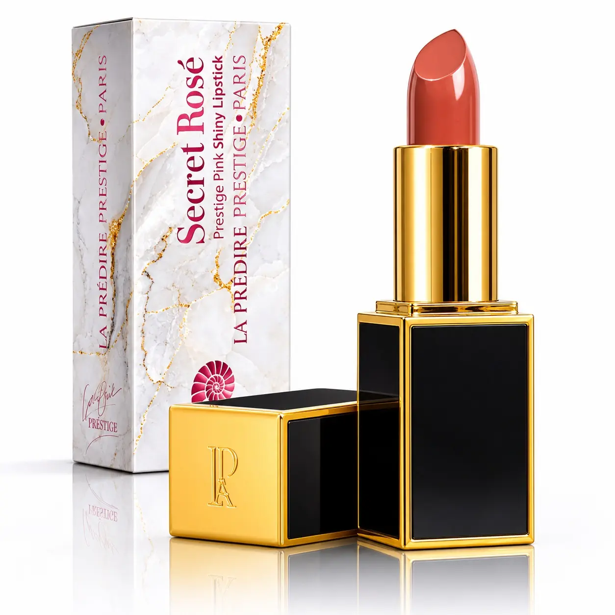 La Prestige Paris - Secret Rose Prestige Pink - Shiny Lipstick - adds a vibrant and lustrous shine to your lips