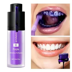 Mint Flavor, Purple Whitening Toothpaste, Deep Cleaning, Mild and Spicy, Fresh Breath, Travel Portable Purple Toothpaste, Convenient For Home Use