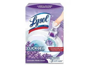 LYSOL Brand Click Gel Automatic Toilet Bowl Cleaner Lavender Fields 6/Box 4 Boxes/Carton 89060CT