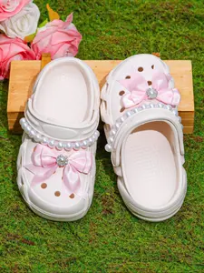 Cute Bow Girls Sandals, Eva Comfortable Breathable Slip-On, Casual Indoor Bowknot Design Slippers, All Occasion Garden Shoes