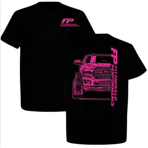 Pink Line Truck Graphic Tee, Diesel Mechanic Streetwear Top, Perfect Gift for Auto & Truck Enthusiasts, Full Size, Full Color