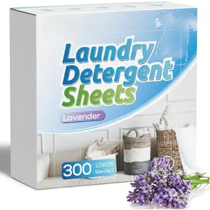 Laundry Detergent Sheets 150 Counts 300 Small Loads Travel Laundry Sheets ,No Plastic Clothes Washing Soap-Lavender