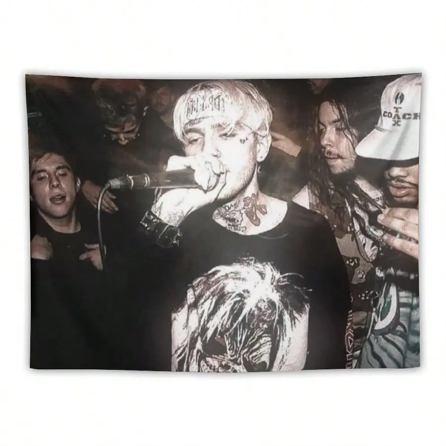 Lil P1ep "Hellboy" Music Albums Tapestries Love Peep Rapper Tapestry Hip Hop Art, Durable Fabric, Indoor/Outdoor Music-Themed Wall Decor, Rock And Roll Decor, Urban Style Wall Hanging Room Art Home Decoration Gift Bedroom Decor Living Room Door Curtain Ba