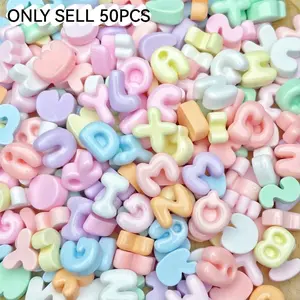 50 Random Cartoon Letters, Randomly Mixed Accessories, Mini Letter Resin Patches, Jewelry Making Supplies, DIY Phone Case And Hairpin Materials, Letter Charm, Handicraft, Diy With Charms