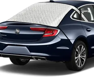 Rear Windshield Cover, 4-Layer   Window Protector for e and Snow Sun UV Rays Dust, Winter Hail Frost Shield, with Windproof Strap - Fits  Sedans, SUV | Medium