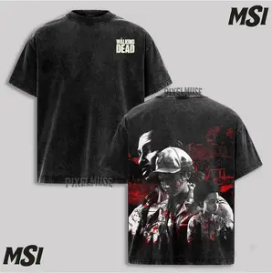 The Walking Dead Clementine Survival Graphic Tee Acid Wash Streetwear Shirt Men’s Classic Cotton Apparel Inspired by Telltale Game, Zombie Apocalypse, and Lee’s Legacy