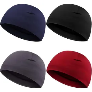 4 Pieces Sweat Wicking Skull Caps. Running Cycling Skullcap Sleeping Cap for Men Women.Cooling Helmet Liner Hat Outdoor Sports Hat Outdoor Hiking Hat