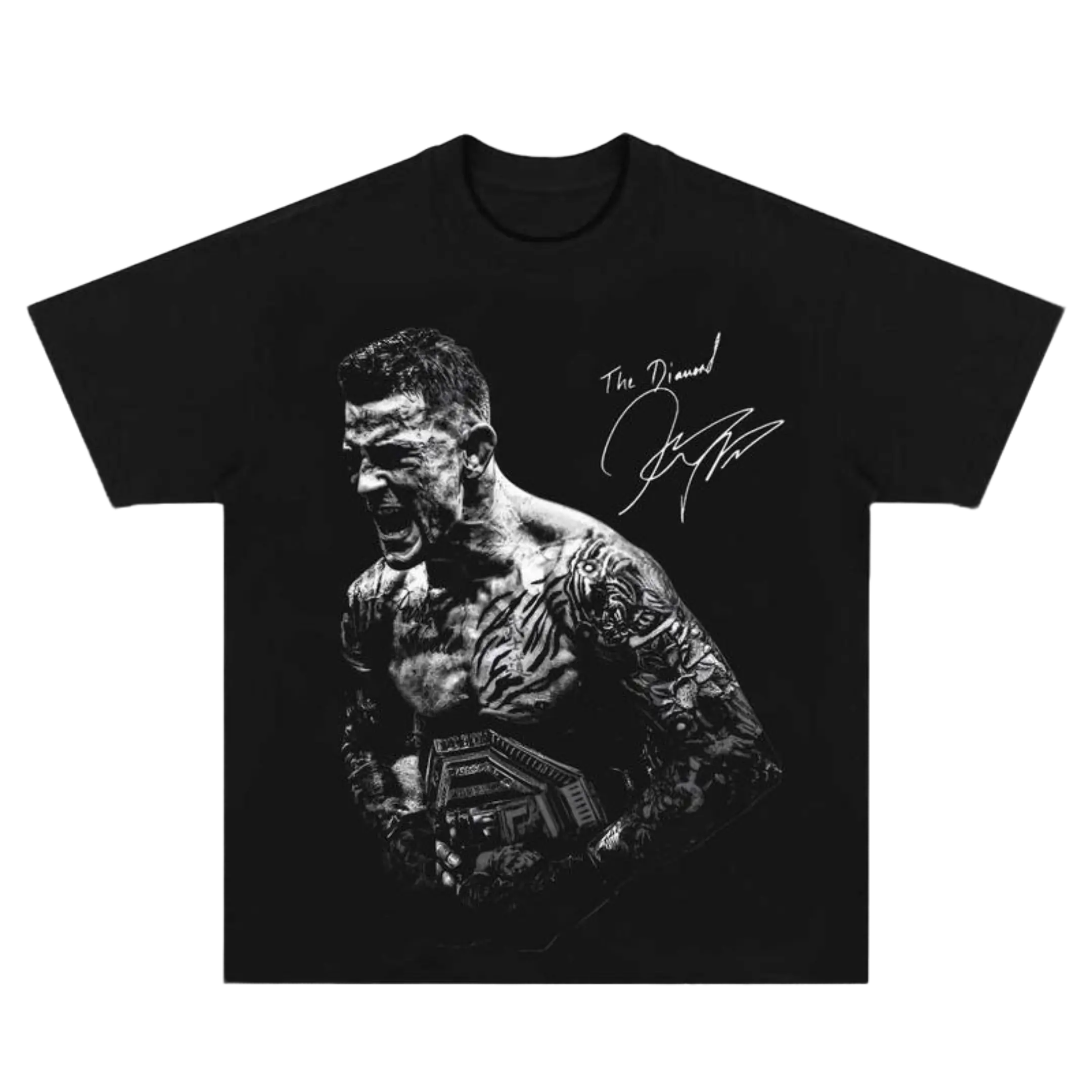 Dustin Poirier T-Shirt UFC MMA The Diamond Dustin Poirier Tee Ultimate Fighting Championship Graphic Tee for UFC & Sports Fans Short Sleeve Crew Neck Retro Soft Cotton MMA Shirt Perfect Gift for UFC Fans MMA Fans American Made Fightwear
