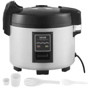 VEVOR Commercial Rice Cooker,  , 60-Cup Rice Cooker, 13.74 Qt / 13 Liter Large Rice Cooker and Warmer with Nonstick Inner Pot, Fast Cooking and 12-Hour Keep Warm, with Rice Cup and Paddle, for Restaurant