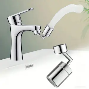 Rotating sink faucet aerator with wide-angle, dual-function, dual-flow spray nozzle, sink sprayer attachment, suitable for face washing, mouth rinsing, and eyewash stations, Faucet Aerator Extension (55/64 inch internal thread, adapter included)