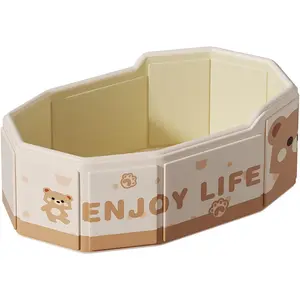 Foldable Bathtub 29.5'in Foldable Collapsible tub Portable Bathtub for Bathroom Folding  Tub for Shower Stall, Ideal for Small Spaces - Effortless Folding Bath (Brown)