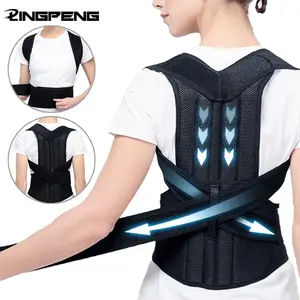 Adjustable Back Brace with Adjustable Posture, Breathable Back Straightener, Breathable Shoulder & Waist Straps, Suitable for Kids Adults, Essential for Home Exercise, Kint Fabric