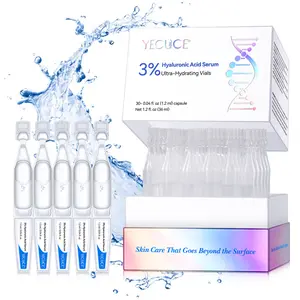 Yecuce 3% Hyaluronic Acid Facial Serum Ultra-Hydrating for All Skin Types Single-Use Vials 1.2 fl oz 36 ml Moisturizing & Fast Absorbing