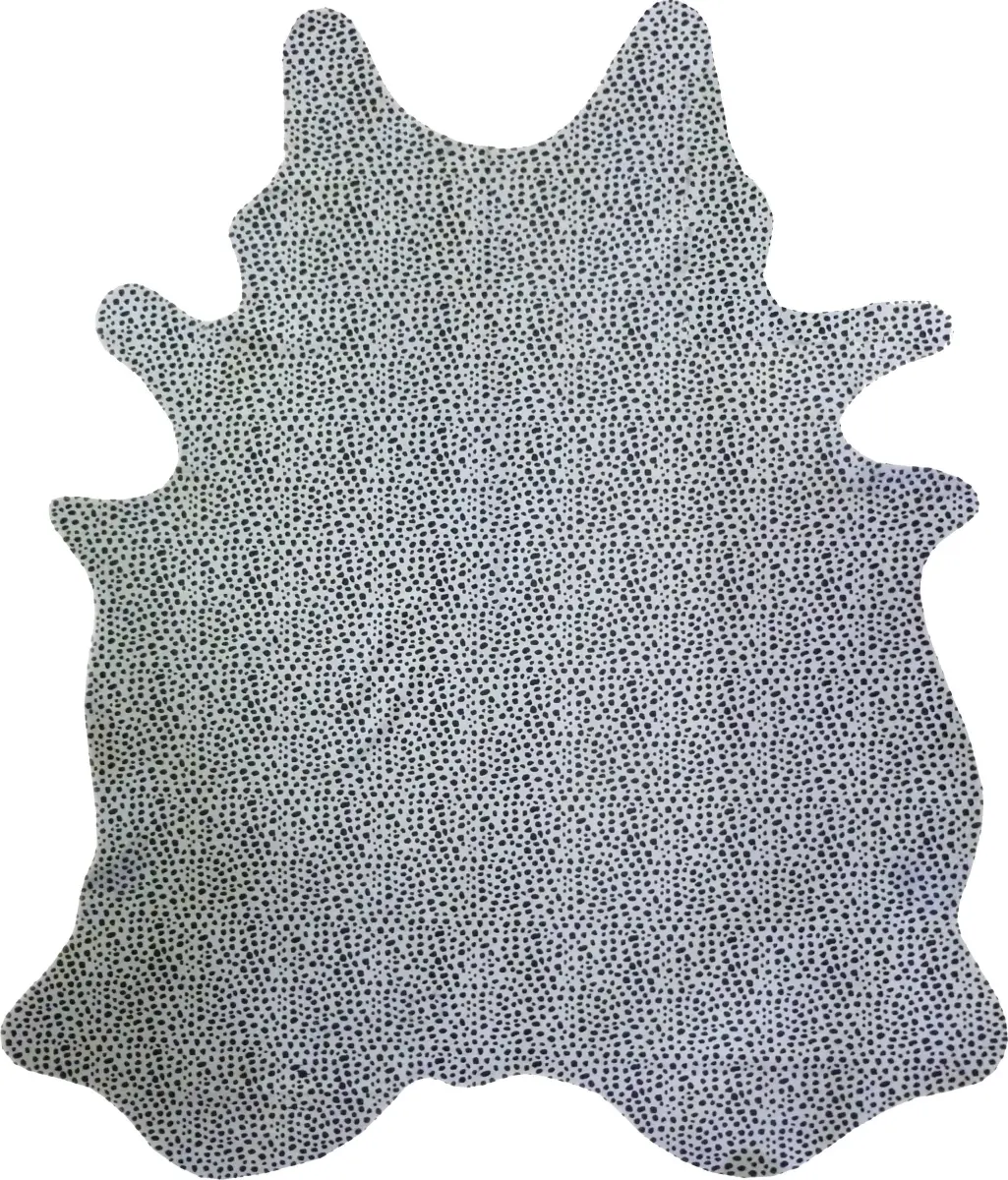 HomeRoots 334432 6x7 ft Shed-Free Black & White Stenciled Cheetah Print Brazilian Hair-On Cowhide Rug, Indoor Use Living Room Decor, Animal Print