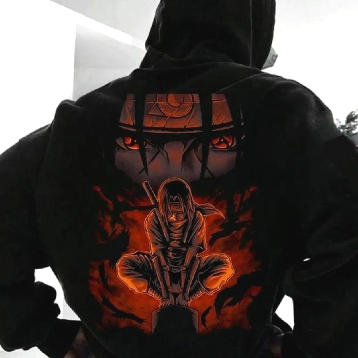 Itachi Unisex Anime Back Print Hoodie Anime Color Shirt Sweatshirt Menswear Top, Anime Lover Gift Fan Pullover Sweatshirt Hoodies Fans Clothes Clothing Tops for Women Men, Trendy Best Gift