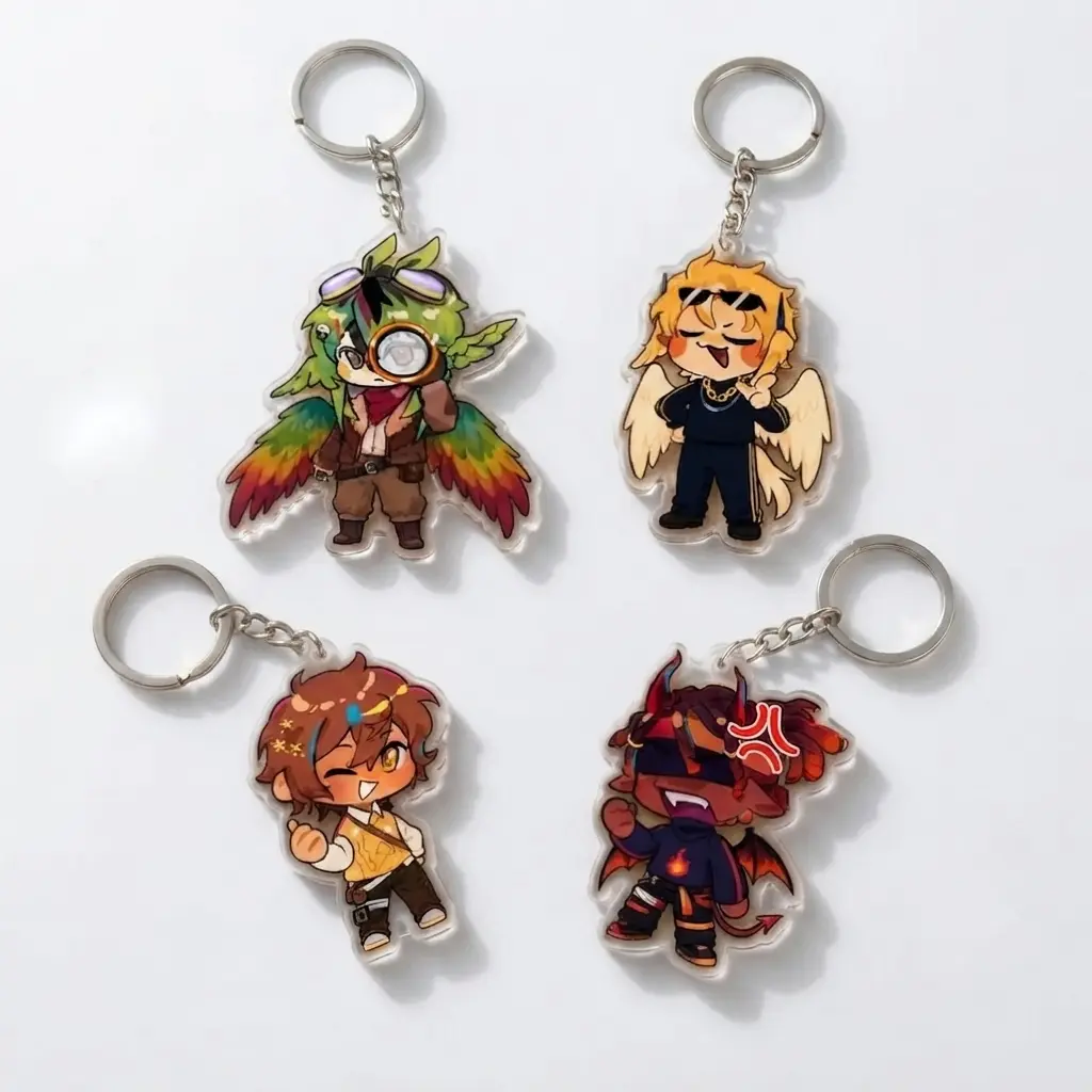 Unstable universe inspired keychains, parrotx2, theobaldthebird, flamefrags, lomedy
