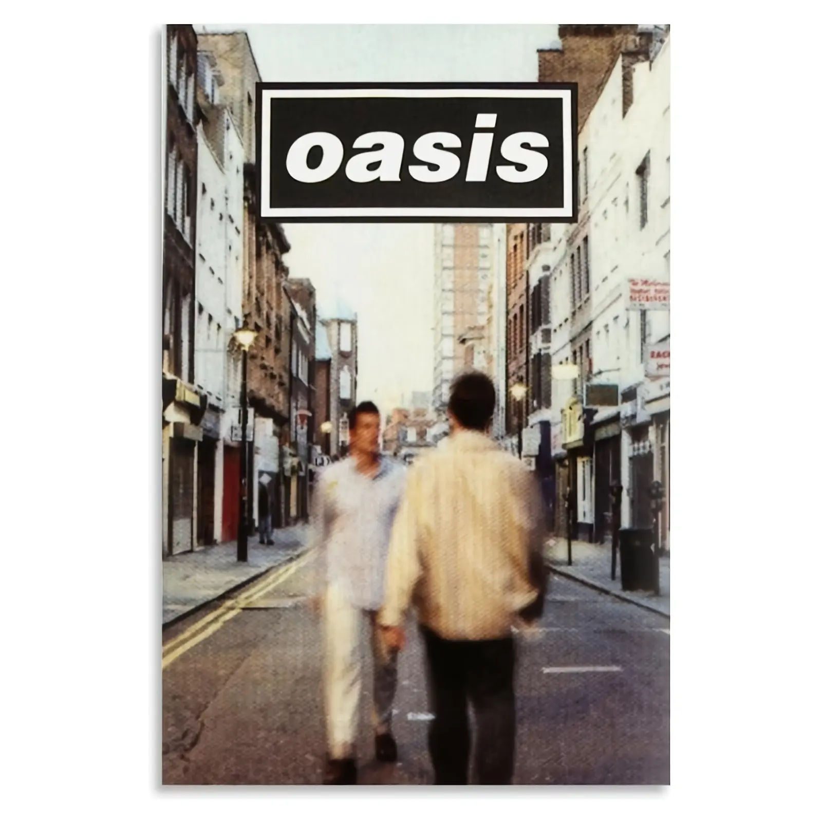 Unframed Canvas Wall Art Poster - Oasis Album Inspired Home Decor, 30.48x45.72 cm Vibrant Colorful Style with Bright Hues (Sky Blue, Ginger Yellow, Mixed Shades, White, Pink, Black) - Bedroom Decor for Music Lovers, College Dorm Decor, Anime Room