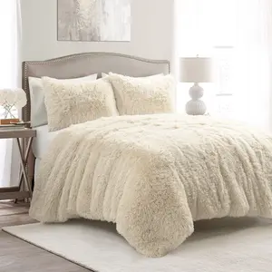 Lush Decor Emma Faux Fur Comforter Set 2 Piece Set for Twin XL, 3-Piece Set for Full/Queen & King, OEKO-TEX Certified, Soft and Cozy Fabric Lush Decor Emma Faux Fur Comforter Set 2 Piece Set for Twin XL, 3-Piece Set for Full/Queen & King, OEKO-TEX Certified, Soft and Cozy Fabric