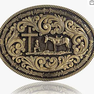 Praying Cowboy Buckle - Classic Western Style Belt Buckle for Men 1777