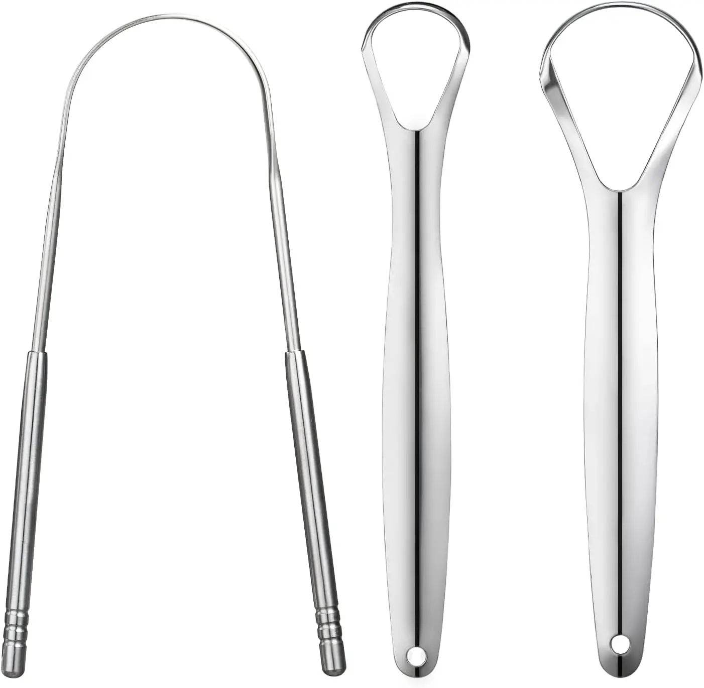 3 PCS Metal Tongue Scraper, Tongue Scrapers for Adults, Stainless Steel Tounge Scrappers, Tounge Scraper,