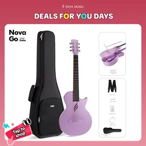 【Play Anywhere】Enya Nova Go Travel Guitar Carbon Fiber Guitar 1/2 Size Acoustic – Lightweight Waterproof One-Piece Body /for Beginners & Adults | Outdoor Adventures, Camping & Beach | Durable Portable Guitar with Gig Bag & Acc Christmas Gift