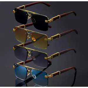 4-Piece Lightweight Retro Double Bridge Sunglasses Oversized Frameless Unisex Classic 4-Piece Lightweight Retro Double Bridge Sunglasses Oversized Frameless Unisex Classic