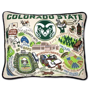 Colorado State University Collegiate Embroidered Pillow