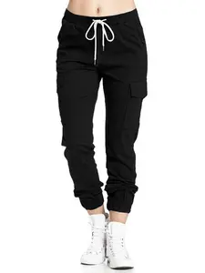 Women's Solid Color Cargo Pants, Casual Comfy Trousers for Daily Wear, Ladies Bottoms for Summer, Casual Sporty Trousers
