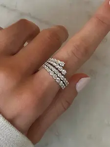 1 PC Gorgeous Cubic Zirconia Ring Elegant Everyday Ring For Women For Wedding Engagement Party Jewelry Valentine's Day Gift
