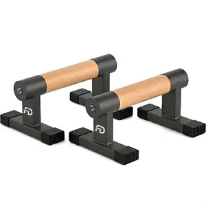 2 Pcs Push-up Stand, Pushup Bars Non-Slip Base Exercise Workout Equipment, Wooden Handle Stands Grip for Men Strength , Planks Calisthenics
