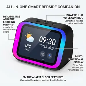 High-Quality Hi-Fi Stereo Speaker, AI Voice Control, Bullet Screen, Lyrics Display, Alarm Clock, Weather Update, Supports Making and Answering Calls