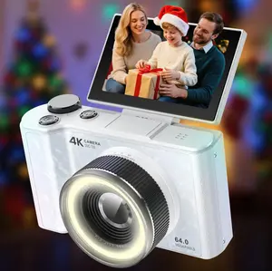 New Upgraded Digital Camera for Photography, Foldable Screen Portable Vlogging Camera with 32GB SD Card, Wrist Strap, Self Timer, Anti-Shake,  Digital Zoom, Ideal Gift for Girls, Boys Teenagers, and Beginners, Birthday Gift