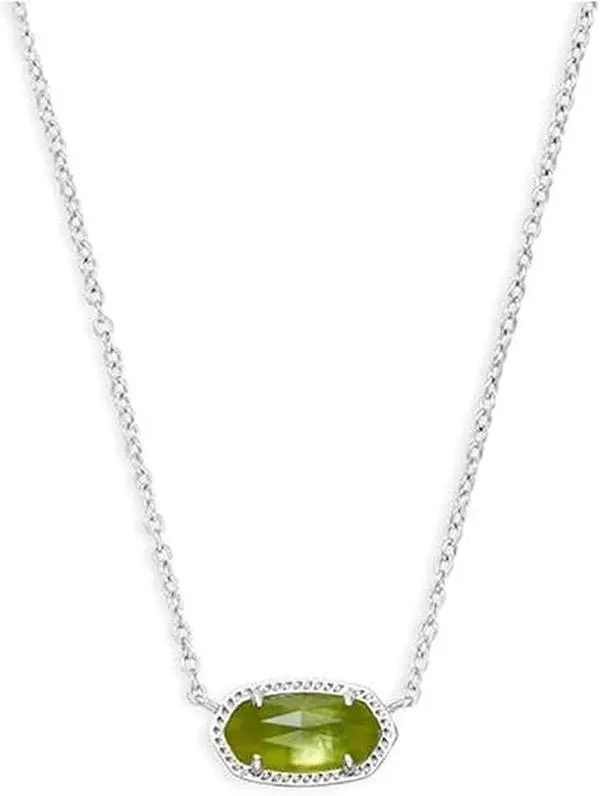 Kendra Scott Elisa Necklace Silver Peridot 4217717622