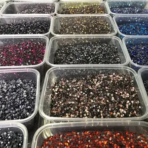 SS3-SS6 Glass Rhinestone Hotfix Flat Back Round Nail Art Gems Assorted Colors DIY Accessories
