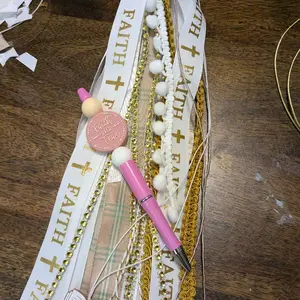 Bible Bookmark Tassels Bird & Beads with Ribbon and Print Beads Faith Cross Design Decorative Accessory for Spiritual Reading Experience