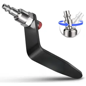 1/4 in 360-Degree Rotating Pneumatic Rafter Hook with Handle, Lightweight Aluminum L-Shaped Connector, Garage Tool Organiser for Nail Gun, Hammer