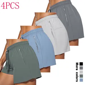 Women’s 4-pack summer shorts—suitable for running, yoga, fitness, studio workouts, dates, everyday wear, and ideal as casual festival shorts