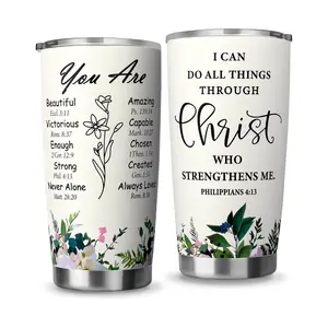 Christian Gifts for Women, Stainless Steel 20oz Tumbler Inspirational Religious Present, Faith Jesus God Bible Verse Gift