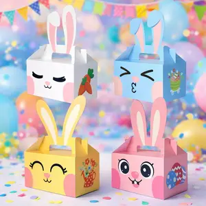 12 PCS,Easter Bunny Treat Boxes for Kids – Cute Bunny Gift Boxes for Candy, Cupcakes, Party Favors & Easter Egg Hunts