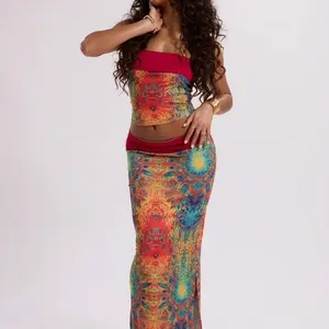 Pychedellic Print Bandeau Set