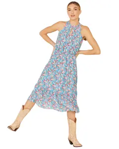 Stetson Women's Floral Prairie Sleeveless Midi Dress - 11-057-0590-5050 Bu