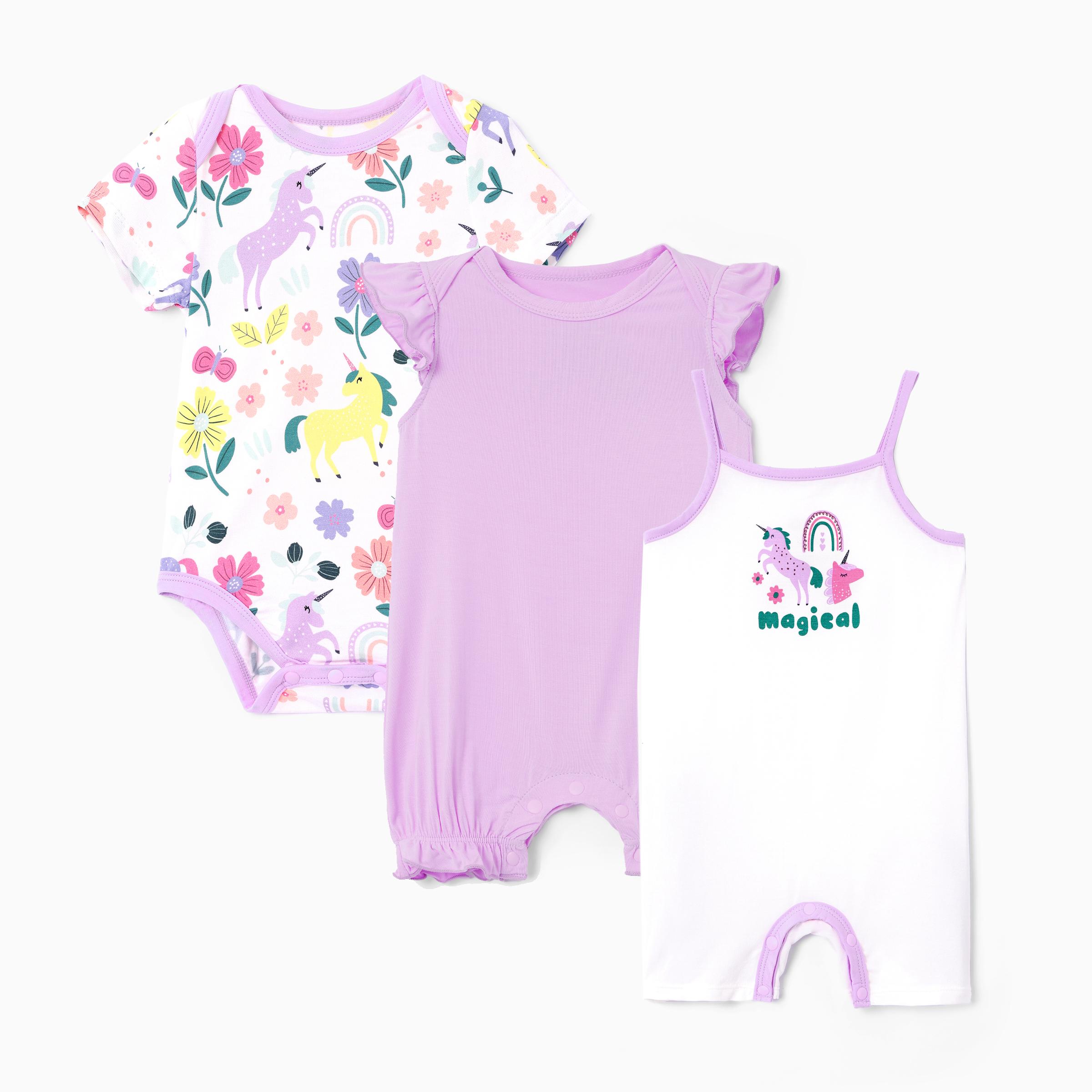 PATPAT Baby Bodysuits - Soft Viscose Made from Bamboo - Two Pack&Three pack Long Sleeve Funny for Boys and Girls -Newborn Infant Toddler Clothes