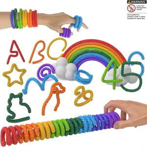 8 Counts Bendable Silicone Sensory Sticks | Flexible, Shape-Changing Fidget Toys for Kids & Adults, Travel-Friendly, Mixed Color Stocking Stuffers for Kids & Adults, Perfect Gift for Birthdays, Easter, Christmas.