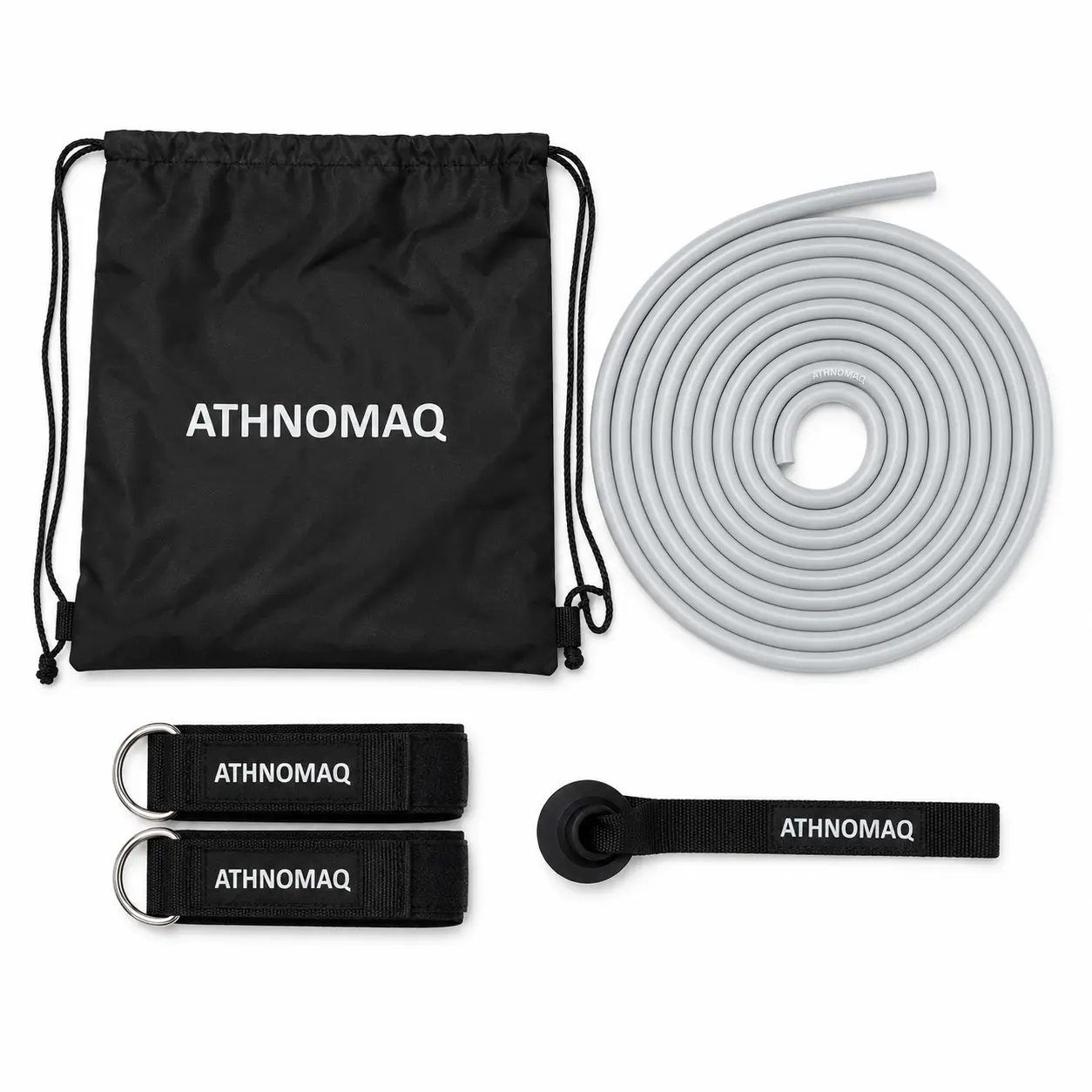ATHNOMAQ Combat Resistance Band Kit with Anchors for Boxing, Wrestling, Judo, Jiu-Jitsu, Grappling and Full-Body Fitness Training