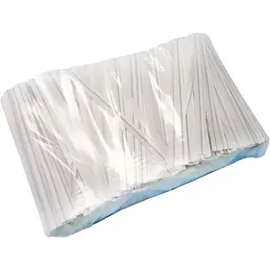 4" Length 2000 Pack White Plastic Coated Twist Ties No Rip Closures for Party Favor Treat Bags Small Orders Product Packaging