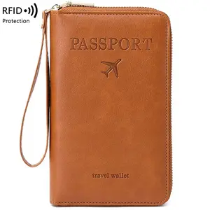Simple Plain Passport Cases, Multi-functional Zipper Travel Card Holder, RFID Blocking Card Holder, Fashion Travel Accessories, Travel Essentials